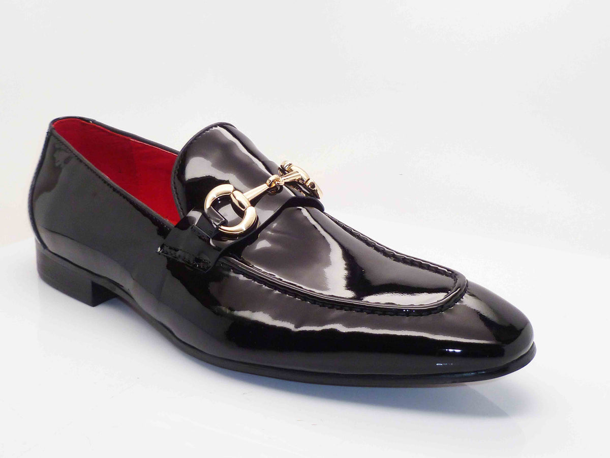 authentic gucci formal dress shoes black patent leather for men 9.5