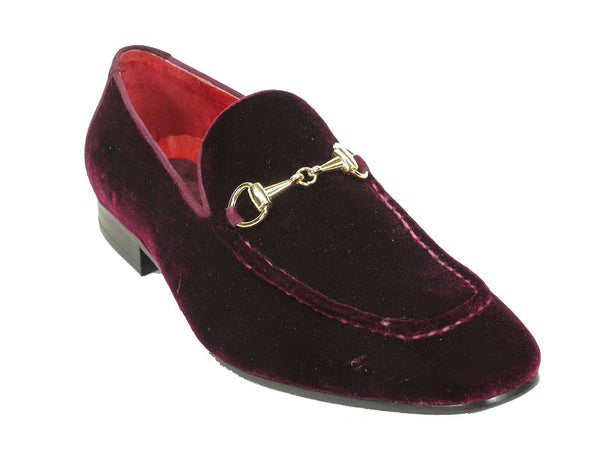 Velvet Slip-On Loafer Burgundy
