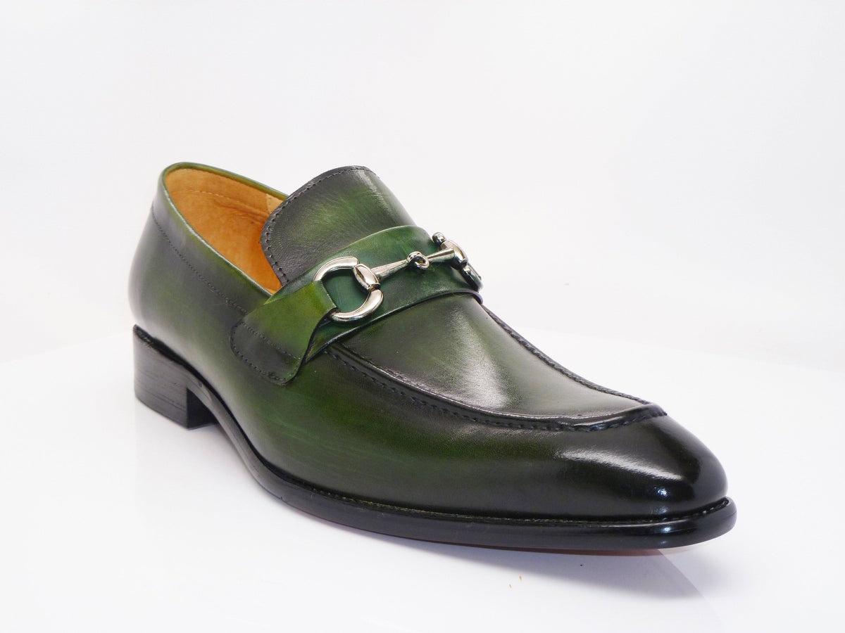 Burnished Calfskin Slip-on Loafer Green – C&e Fashions