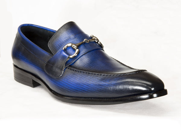Burnished Calfskin Slip-On Loafer Blue