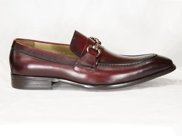 Burnished Calfskin Slip-On Loafer Red