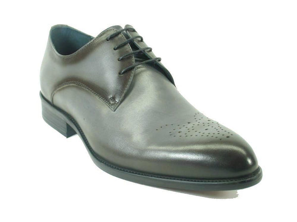 Burnished Calfskin Lace-Up Oxford Grey