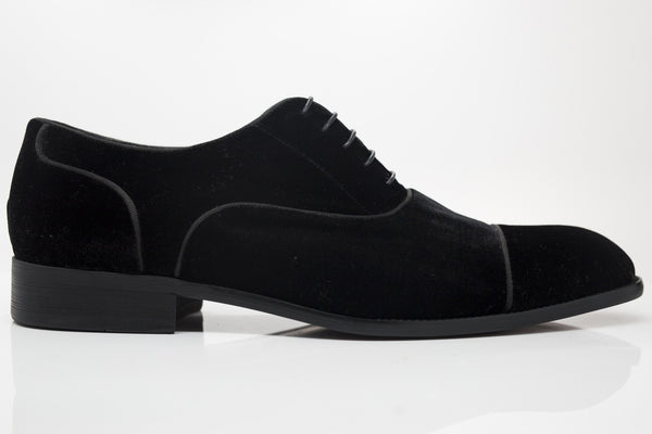 Velvet Lace-Up Oxford Black
