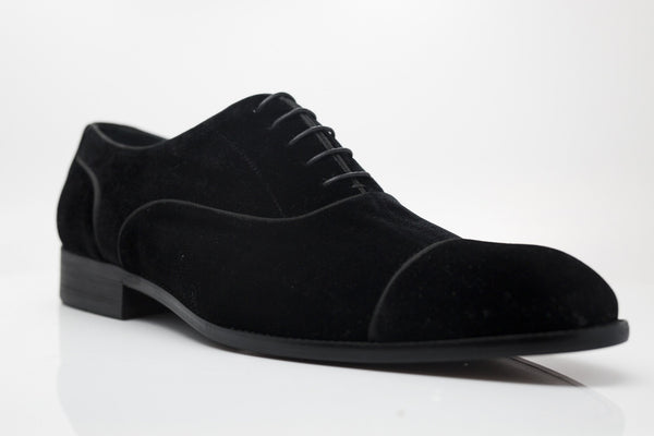Velvet Lace-Up Oxford Black