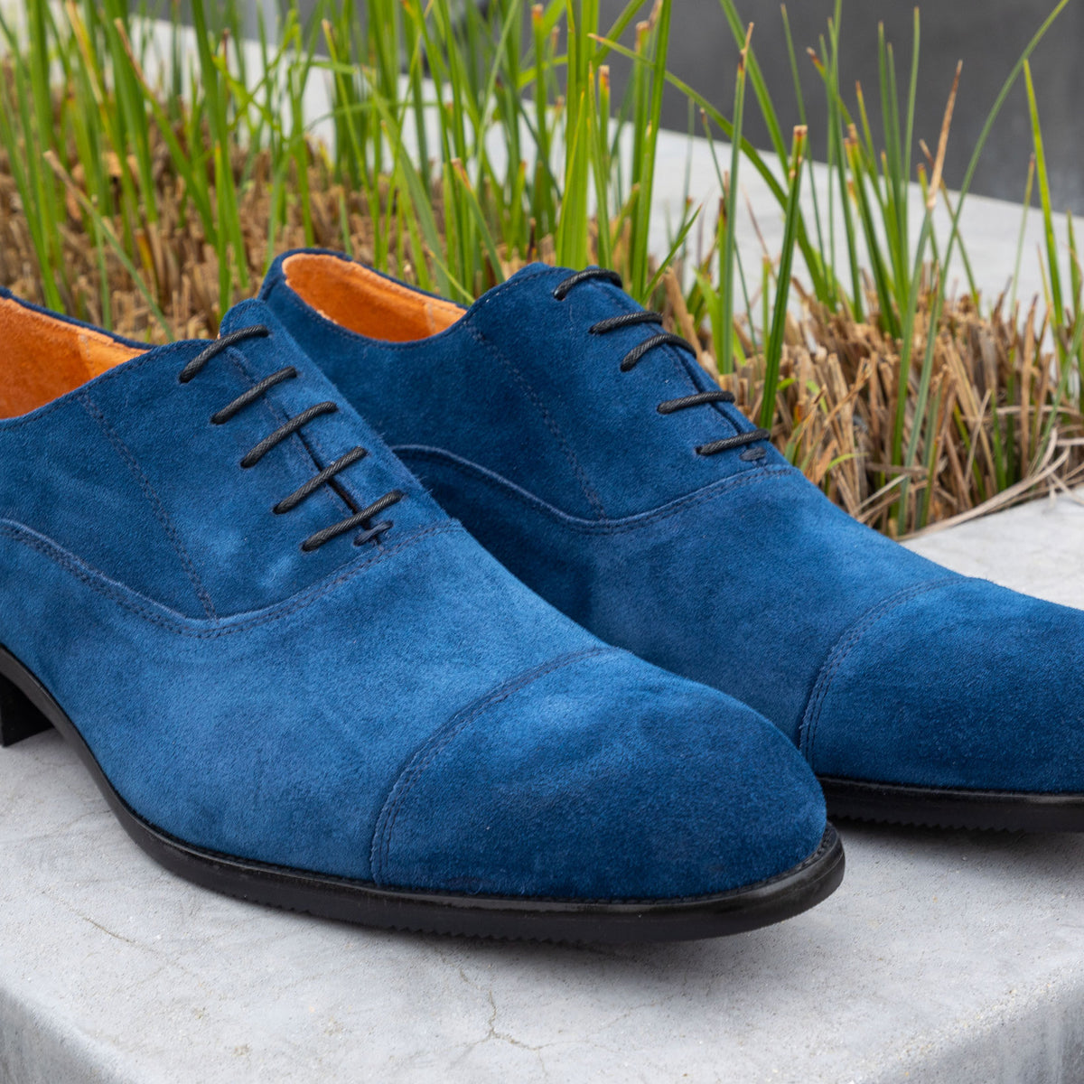 Suede Lace-Up Oxford Blue 10 C&E Men's Shoes Suede Lace-Up Oxford Blue 10 C&E Men's Shoes