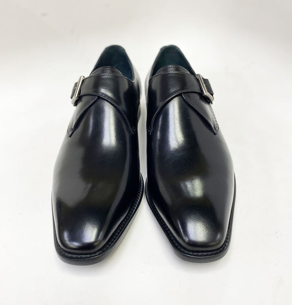 Burnished Leather Monkstrap Black