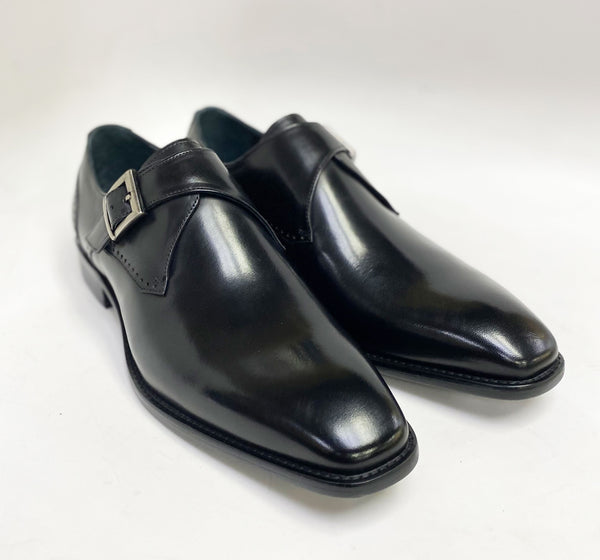 Burnished Leather Monkstrap Black
