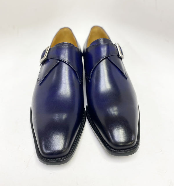 Burnished Leather Monkstrap Blue