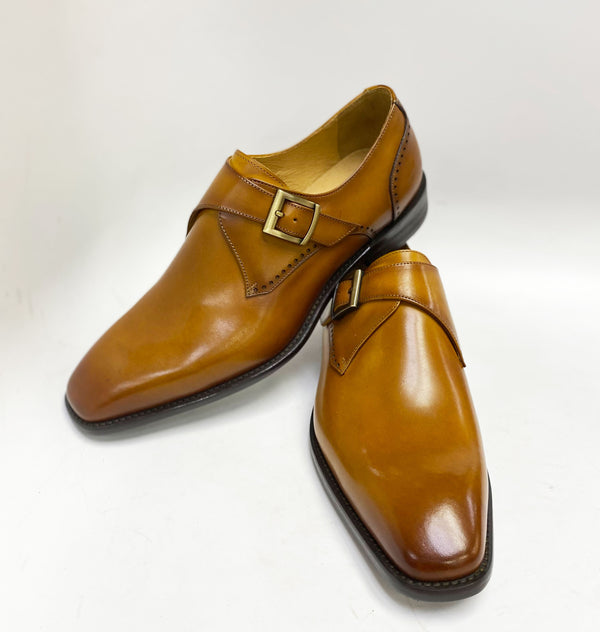Burnished Leather Monkstrap Cognac