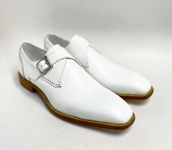 Burnished Leather Monkstrap White