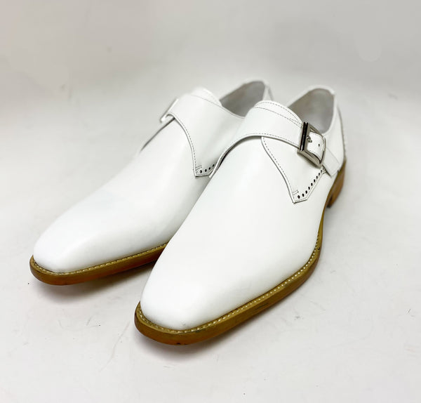 Burnished Leather Monkstrap White
