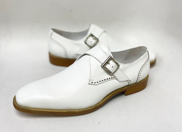 Burnished Leather Monkstrap White