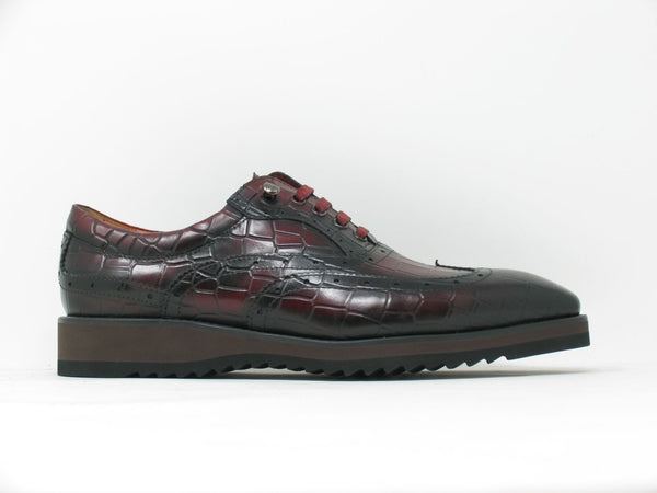 Calfskin Lace-Up Oxford Burgundy