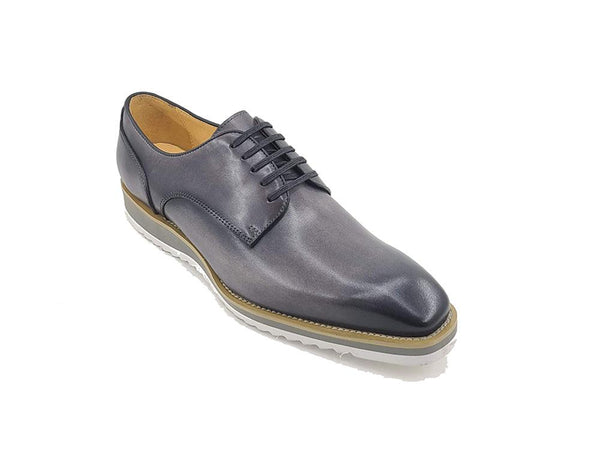 Burnished Calfskin Lace-Up Shoe Grey