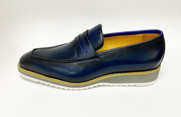 Calfskin Slip-On Penny Loafer Blue