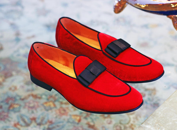 Velvet Formal Loafer Red