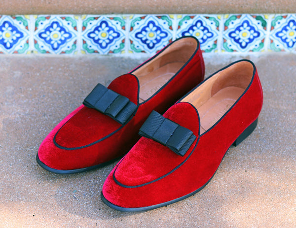 Velvet Formal Loafer Red