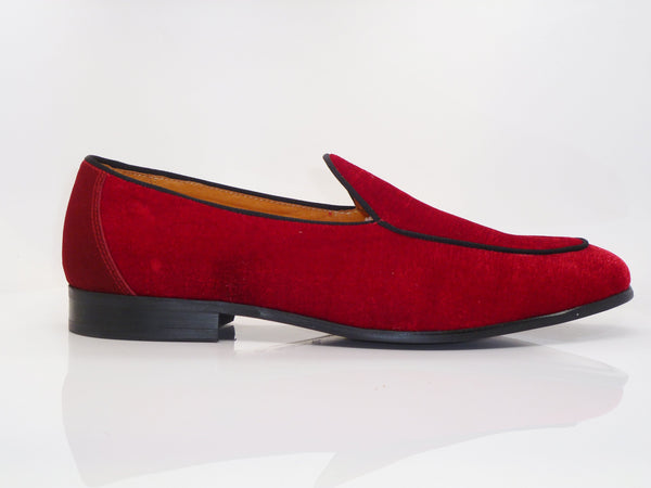 Velvet Formal Loafer Red
