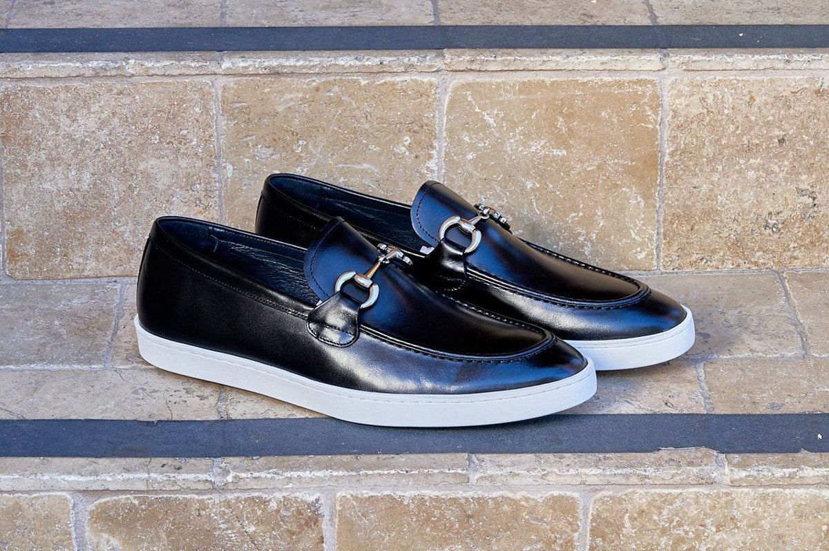 C&E Calfskin Slip-On Horsebit Loafer Black Calfskin Slip On Loafer Black – C&E Fashions main image 4