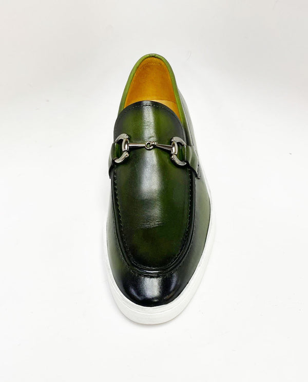 Calfskin Slip-On Horsebit Loafer Olive