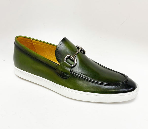 Calfskin Slip-On Horsebit Loafer Olive