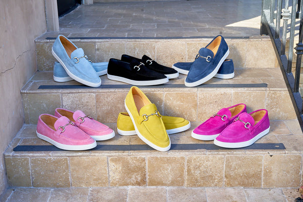 Suede Slip-On Horsebit Loafer Black