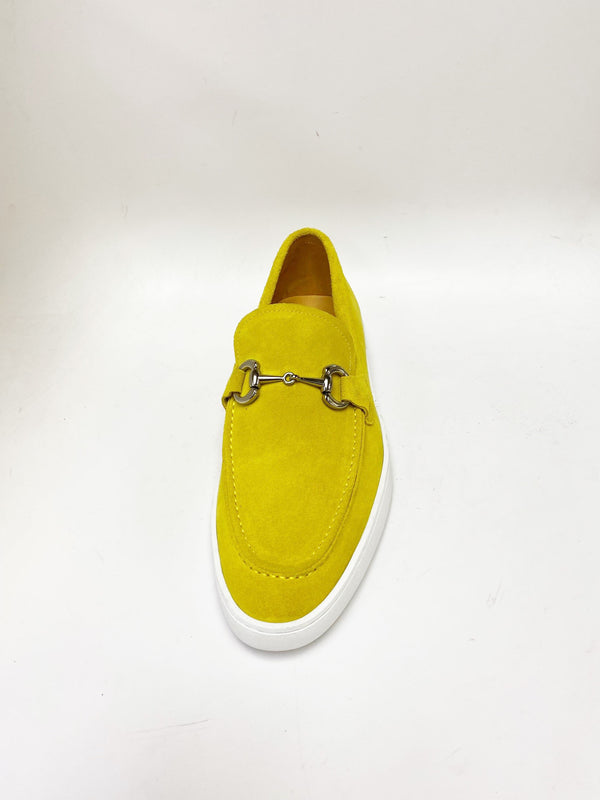 Suede Slip-On Horsebit Sneaker Yellow