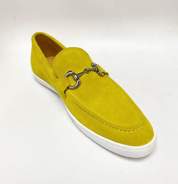 Suede Slip-On Horsebit Sneaker Yellow