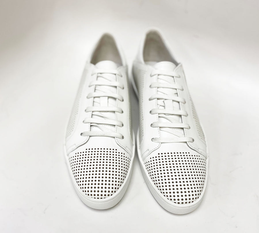 Calfskin Lace-Up Sneaker White