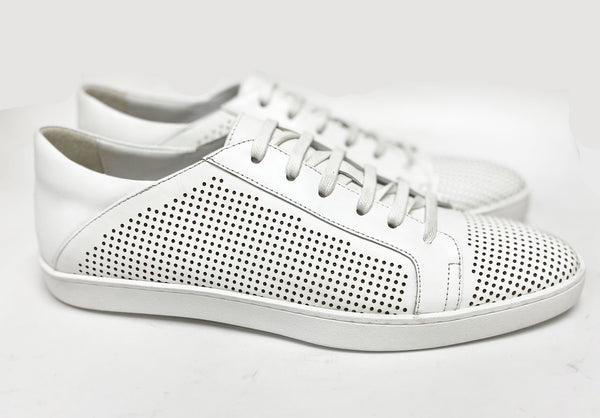 Calfskin Lace-Up Sneaker White