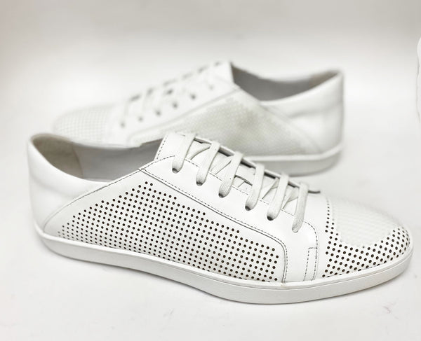 Calfskin Lace-Up Sneaker White