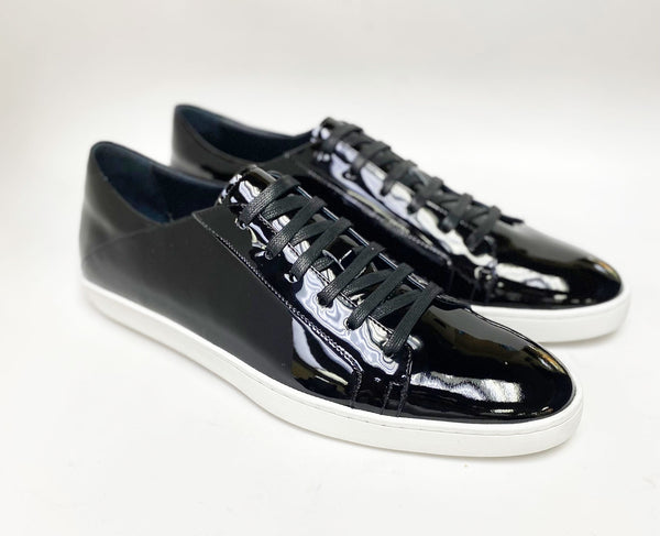 Shiny Calfskin Lace-Up Sneaker Black