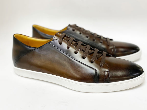 Calfskin Lace-Up Sneaker Chestnut