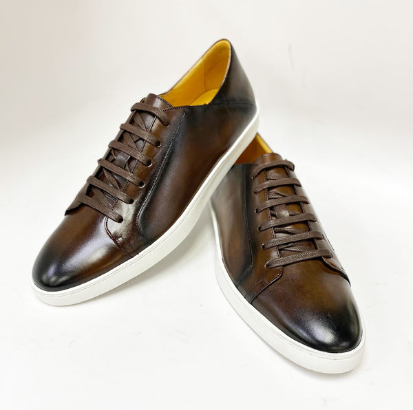 Calfskin Lace-Up Sneaker Chestnut