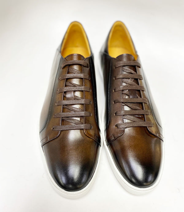 Calfskin Lace-Up Sneaker Chestnut