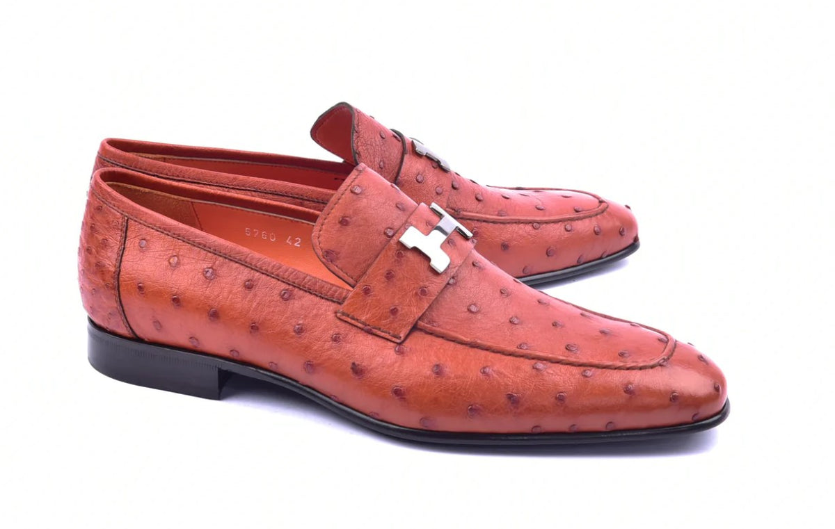 Corrente Ostrich Loafer Brandy – C&E Fashions