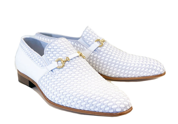 Corrente Crocodile Printed Calfskin Belt White