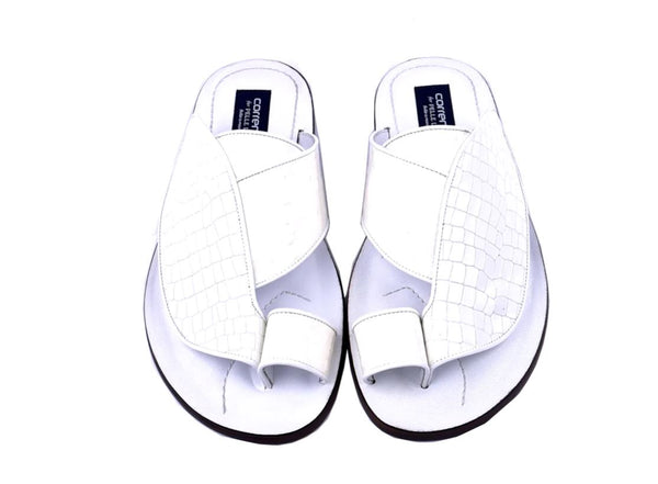 Corrente Exotic Printed Calfskin Sandal White