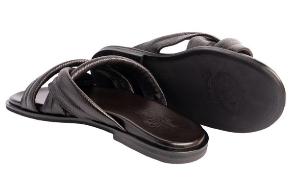 Pelle "Balaer" Slip-On Calfskin Sandal Brown
