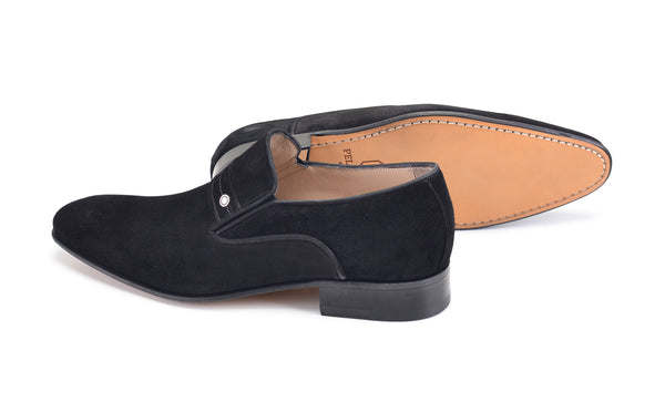 Pelle Suede Slip-On Loafer Black
