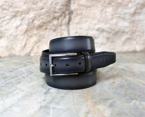 Burnished Calfskin Lace-Up Shoe Grey