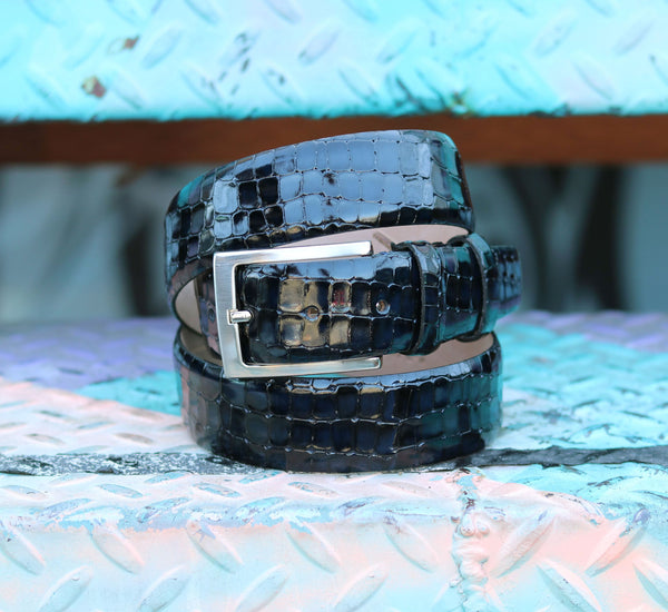 Corrente Exotic Printed Calfskin Sandal Black