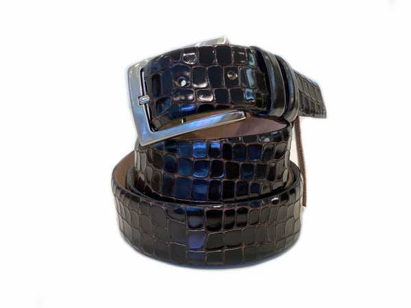 Corrente Exotic Printed Calfskin Sandal Tobacco