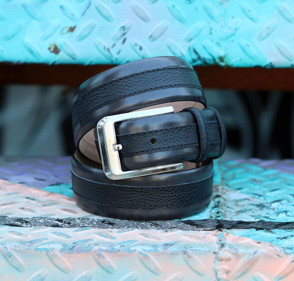 Corrente Calfskin & Deerskin Lace-Up Oxford Black/Grey