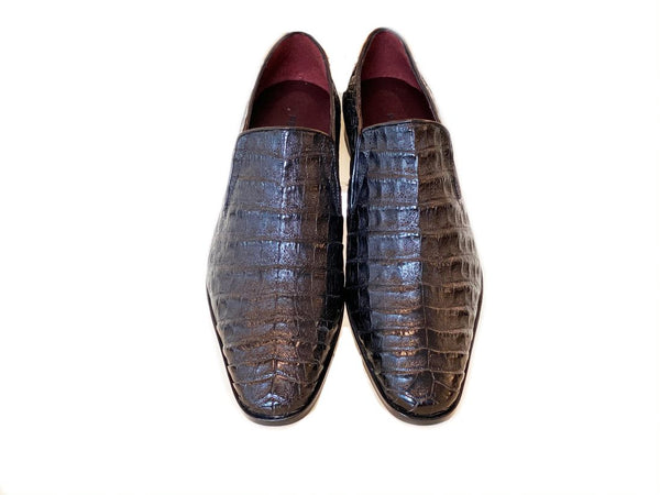 Pelle Exotics Crocodile Slip-On Loafer Black