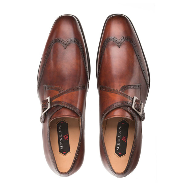 Mezlan Forest Monkstrap Shoe Cognac