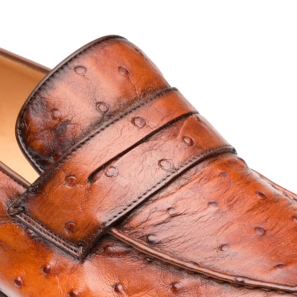 Mezlan Lisbon Ostrich Loafer Brandy