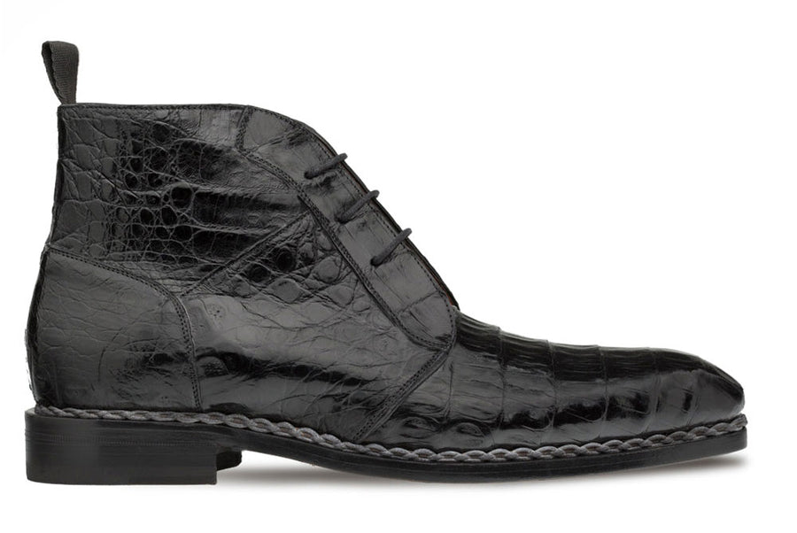 Crocodile Contrast Welt Chukka Boot Black