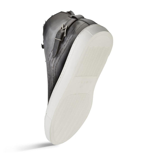 Mezlan Etched High-Top Sneaker Grey