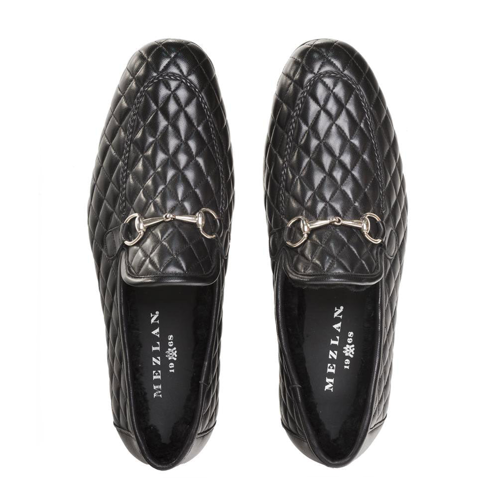 Mezlan Quilted Leather Loafer Black – C&E Fashions display picture 1
